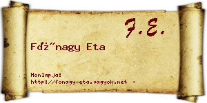 Fónagy Eta névjegykártya